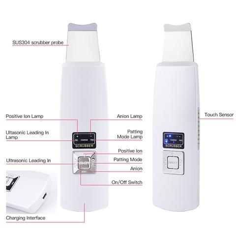 Ultrasonic Skin Scrubber Face Cleanser Blackhead Acne Removal.