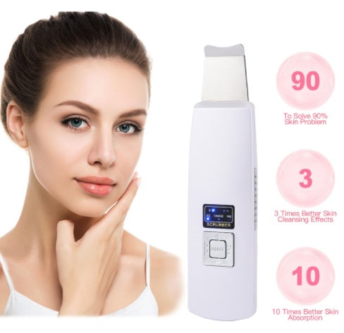 Ultrasonic Skin Scrubber Face Cleanser Blackhead Acne Removal.
