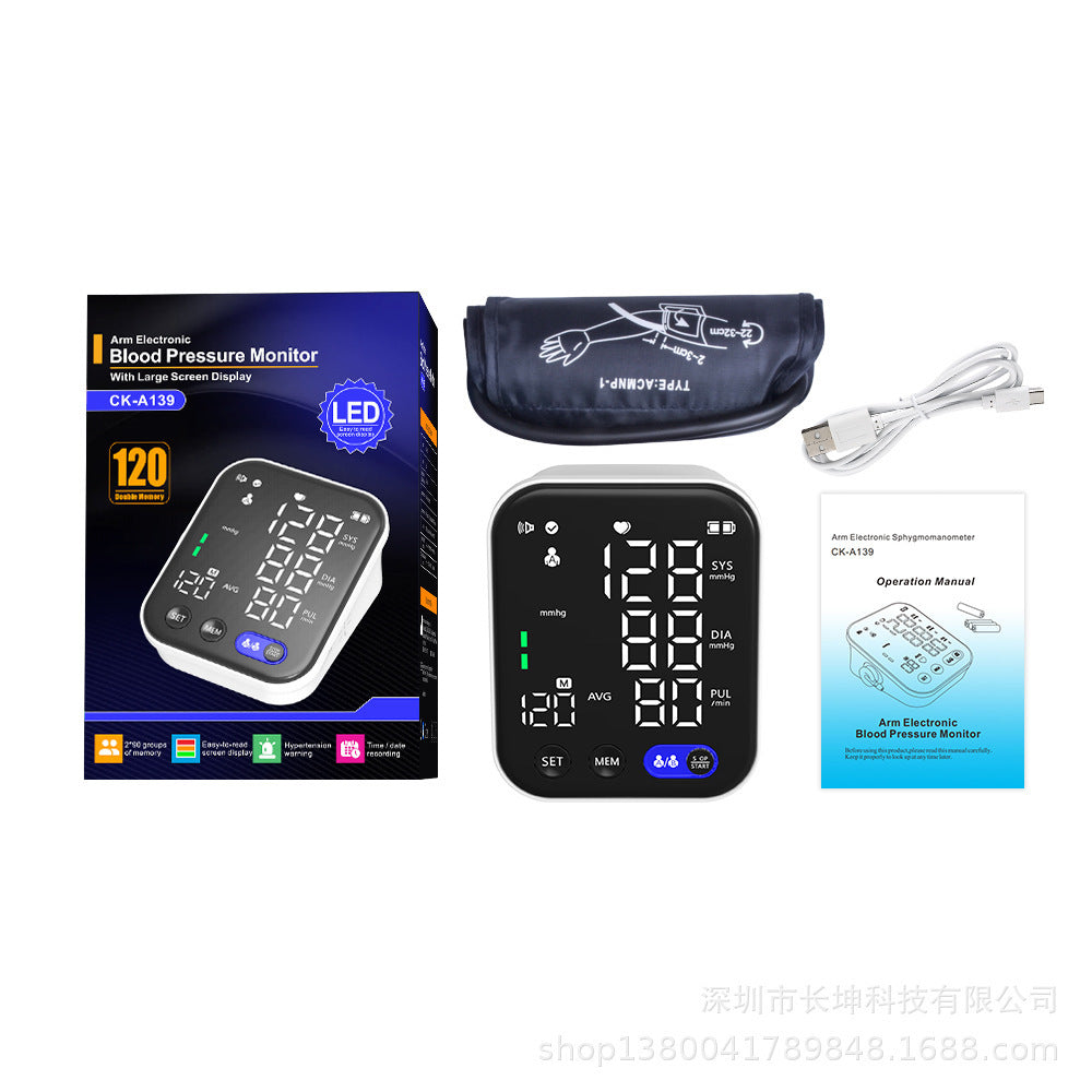 Electronic Blood Pressure Monitor Ultra Clear Large Screen Pulse.